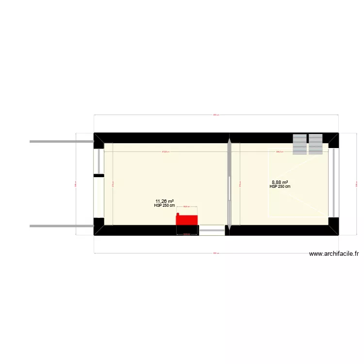 Garage. Plan de 2  et 20 m²