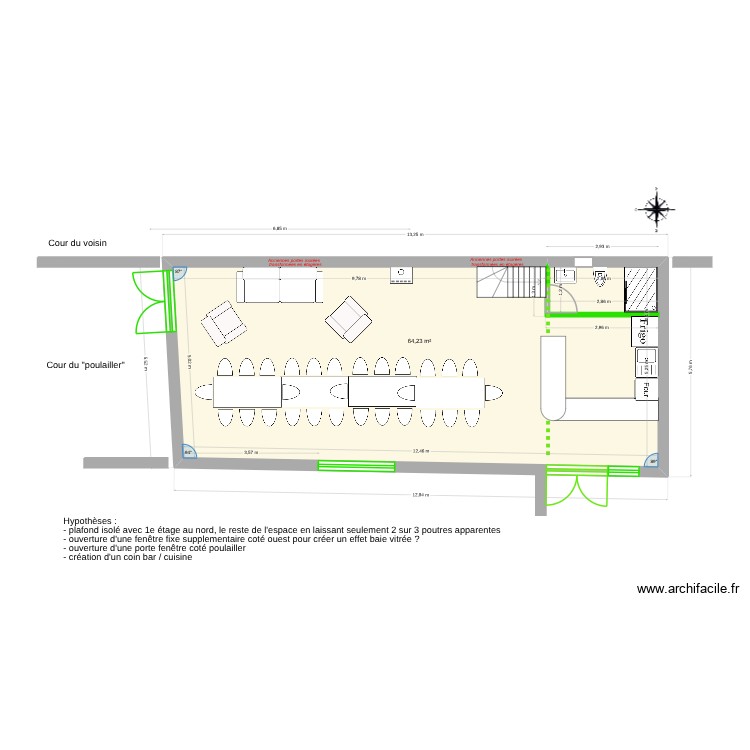 Platane Maison verte RdC futur v3. Plan de 0 pièce et 0 m2