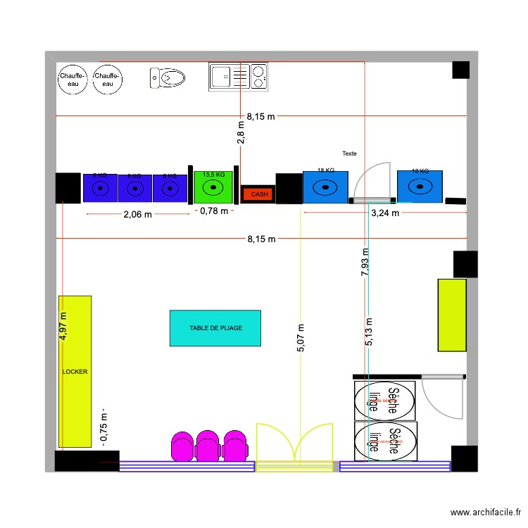 Laverie Garibaldi. Plan de 0 pièce et 0 m2