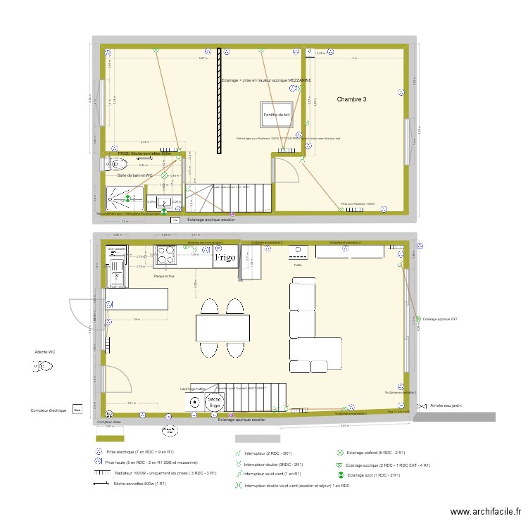 PLANS MAISON mai poele. Plan de 6 pièces et 190 m2