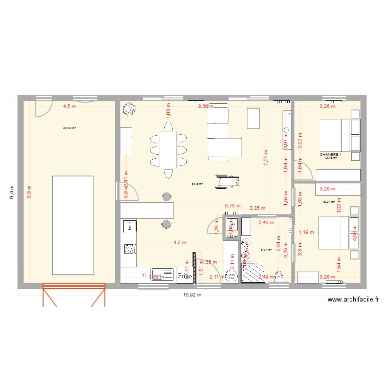 PLAN MAISON 7. Plan de 6 pièces et 142 m2