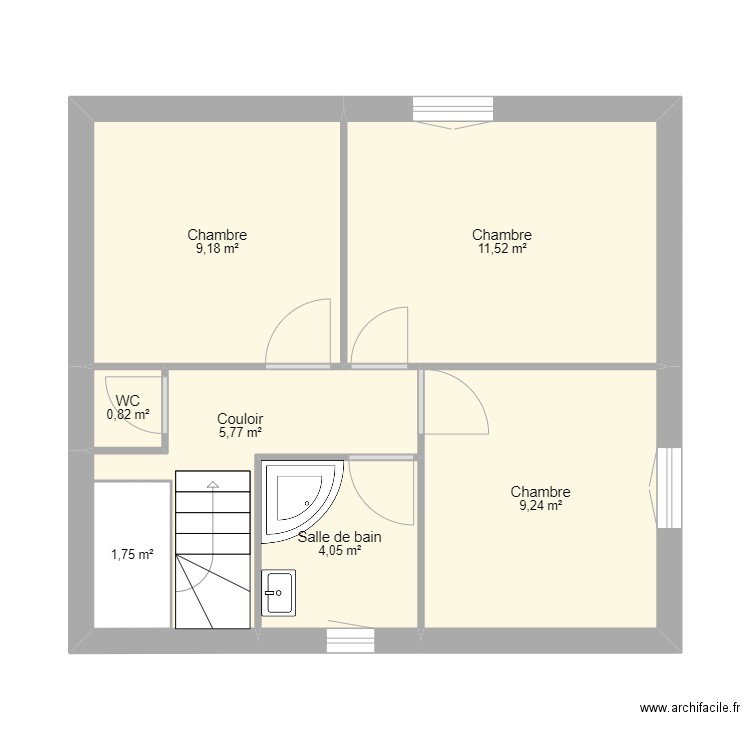 ALBERTINI. Plan de 13 pièces et 100 m2