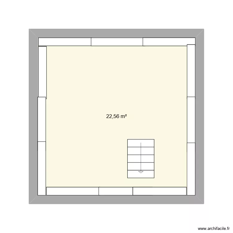 Terrasse de la tour. Plan de 1 pièce et 23 m²