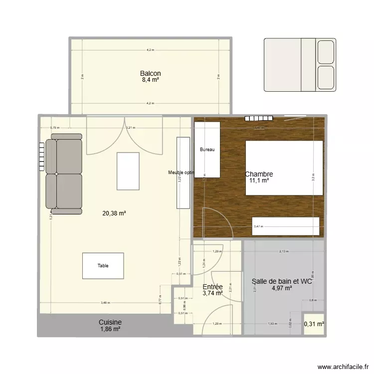 Appart argoulets. Plan de 7 Pièces et 51 m² Appart argoulets. Plan de 7 Pièces et 51 m²