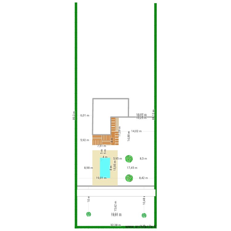 Maison piscine. Plan de 0 pièce et 0 m2