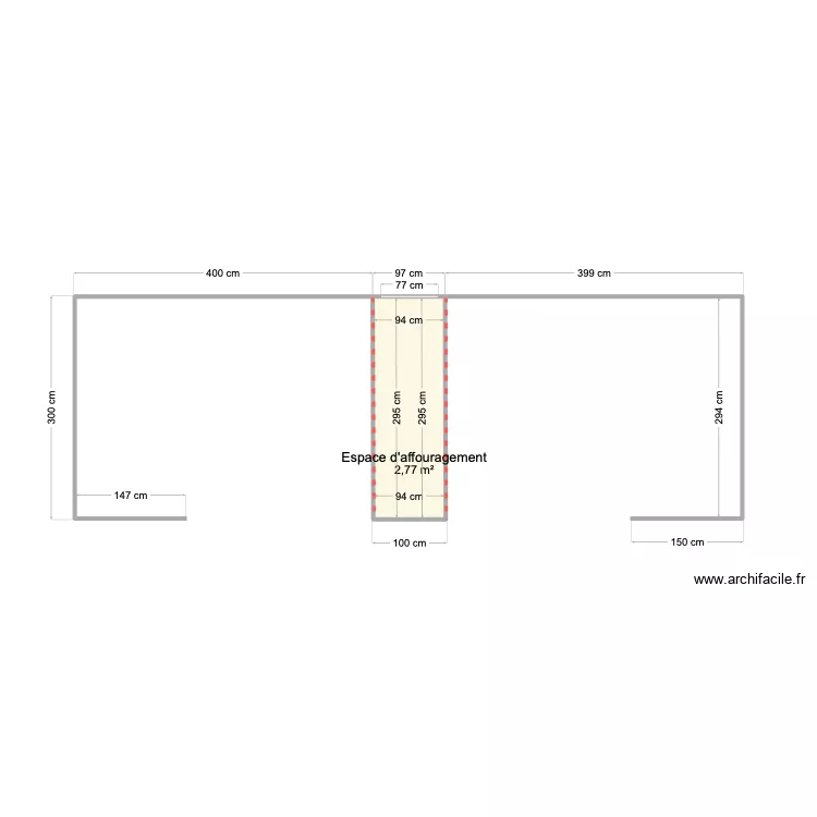 Abri ouvert pension paddock. Plan de 