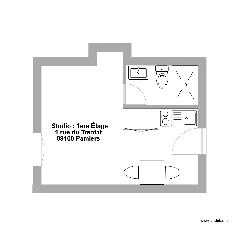 Studio 1. Plan de 0 pièce et 0 m2
