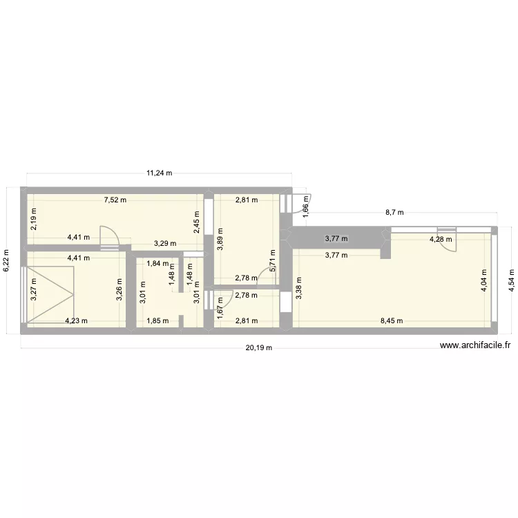 Projet petit g&icirc;te. Plan de 