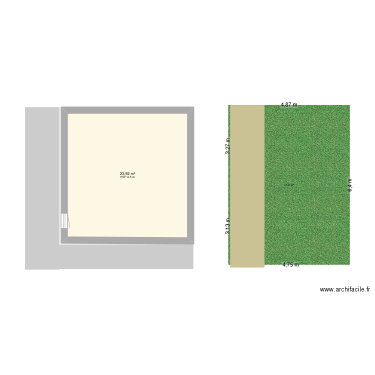 maison-velizy. Plan de 1 pièce et 24 m2