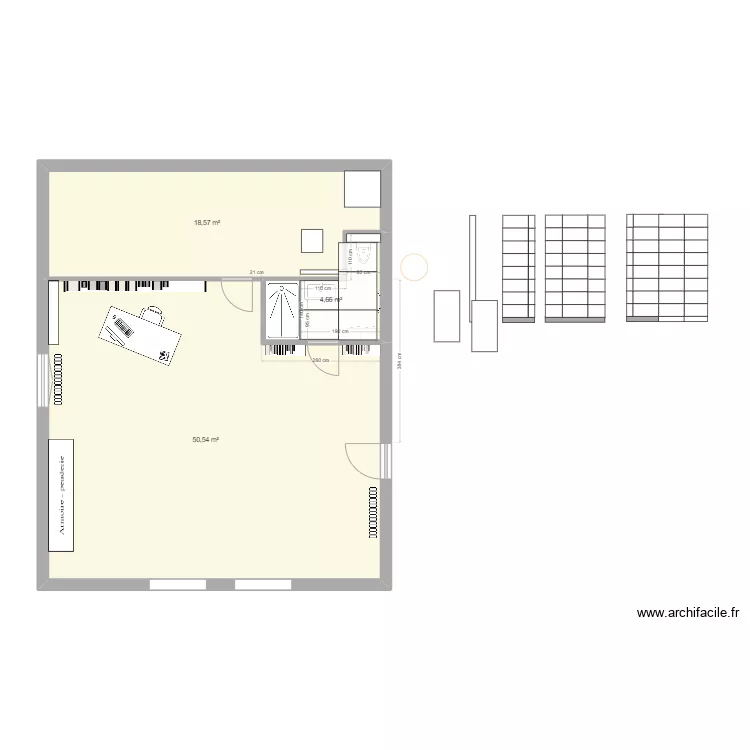 sdb haut 2025_90x90_carrelage. Plan de 