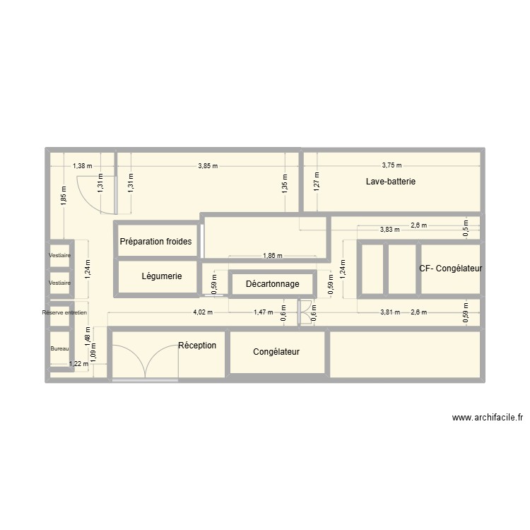 CUISINE ROY D'ESPAGNE. Plan de 13 pièces et 41 m2