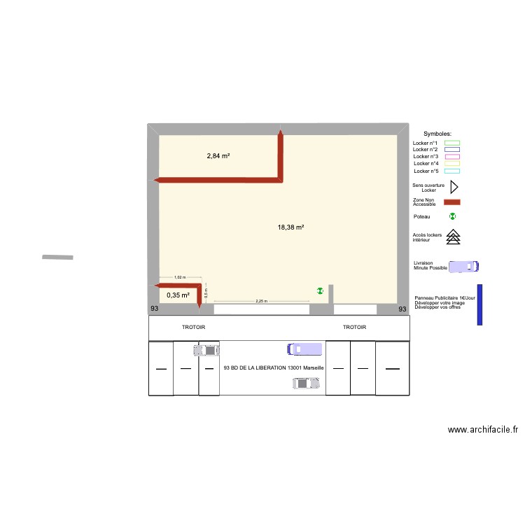 LOCAL93 LIBERATION AMÉNAGEMENT 8. Plan de 3 pièces et 22 m2