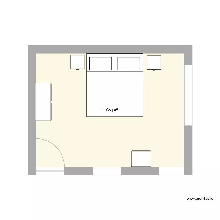 Chambre maitre. Plan de 1 et 17 m² Chambre maitre. Plan de 1 et 17 m²