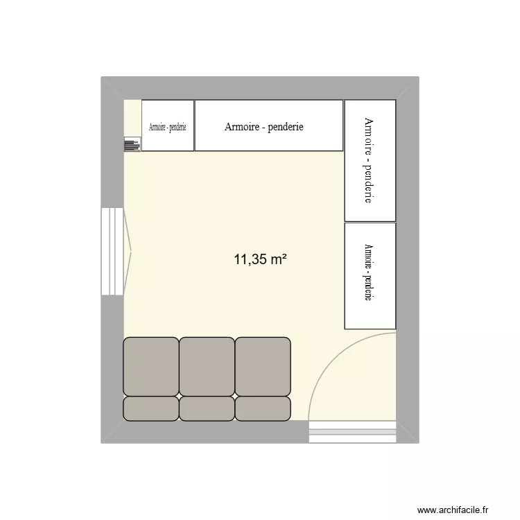 nouveau dressing. Plan de 1 Pièce et 11 m² nouveau dressing. Plan de 1 Pièce et 11 m²