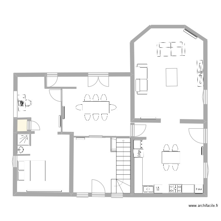 maison. Plan de 1 pièce et 1 m2