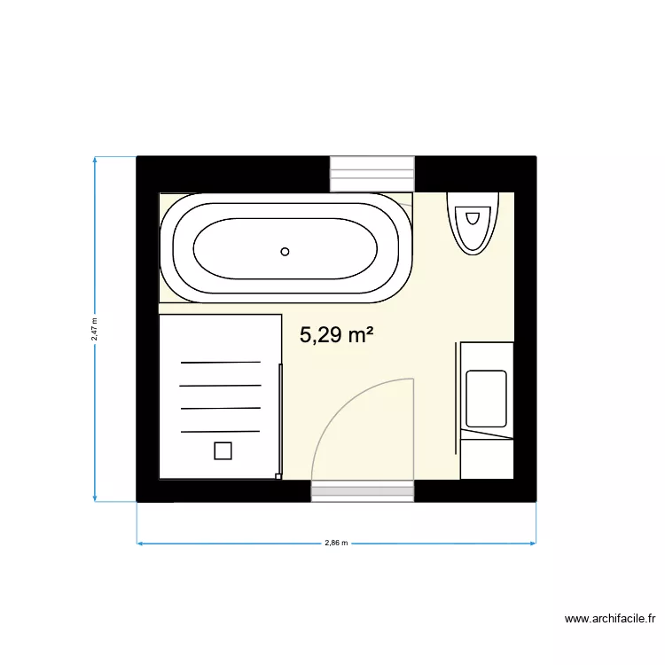 salle de bain r&eacute;nov&eacute;e hdv. Plan de 