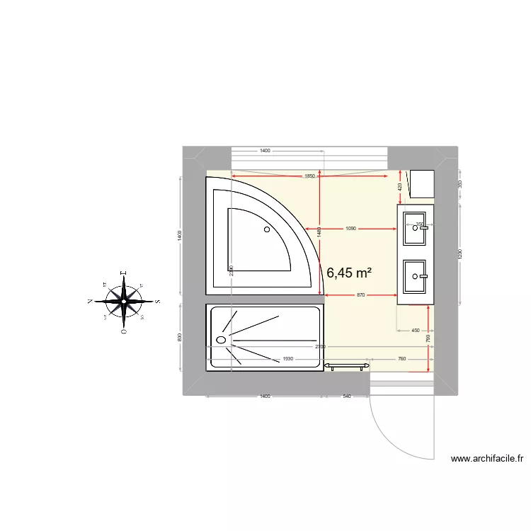 Grande salle de bain future 3. Plan de 