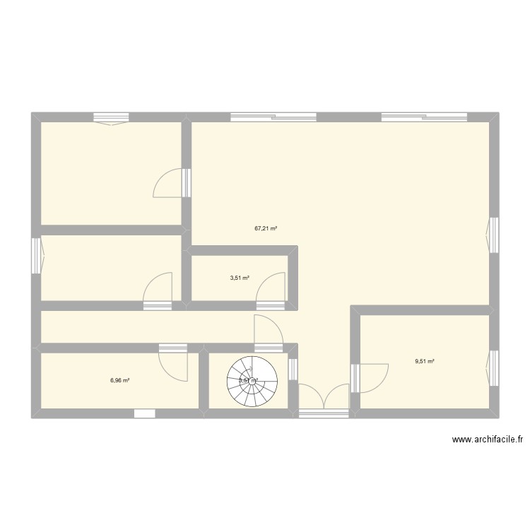 Maison base. Plan de 5 pièces et 91 m2