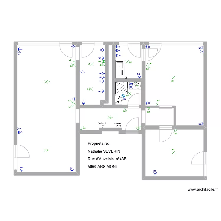 APPART TAMINES. Plan de 