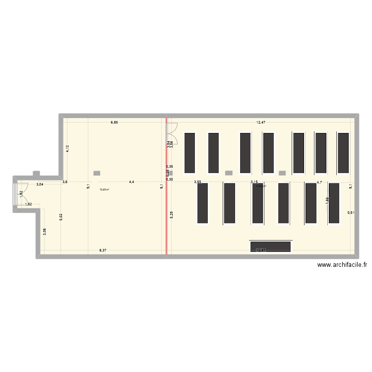 312 Saint Martin. Plan de 2 pièces et 186 m2