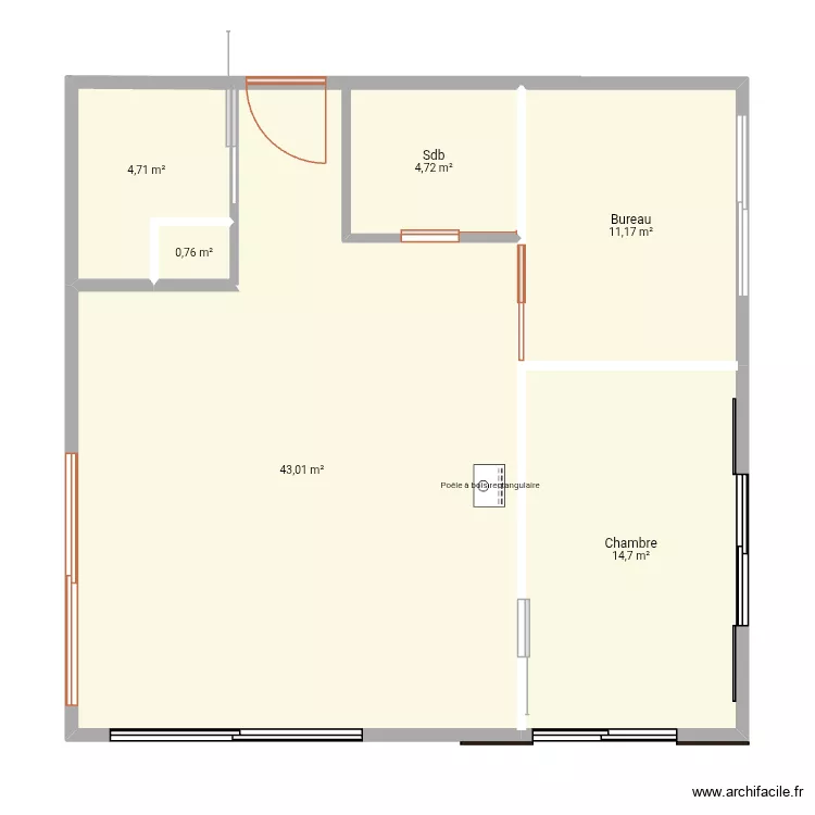 Bretagne bloc principal. Plan de 6  et 79 m²
