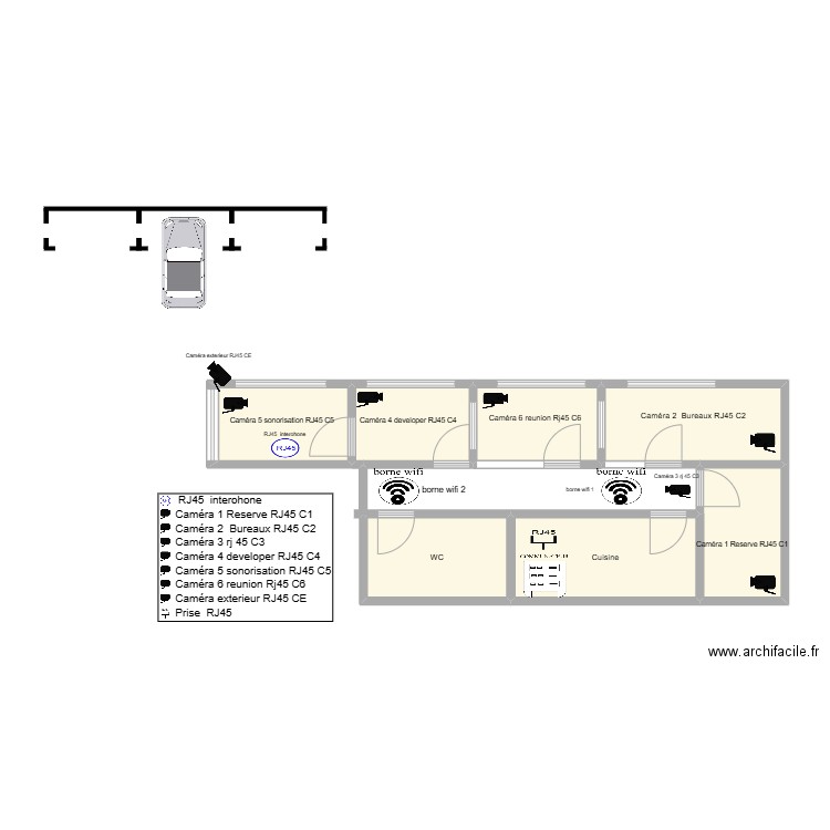 plan 2. Plan de 7 pièces et 37 m2