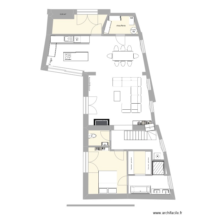 maison2. Plan de 6 pièces et 30 m2