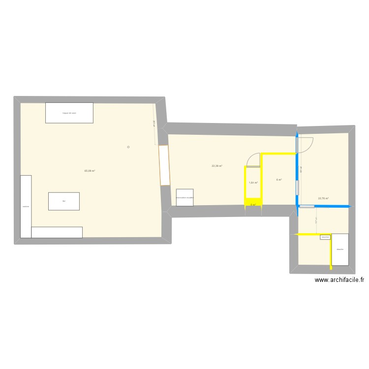 Antoine & Béré. Plan de 6 pièces et 118 m2