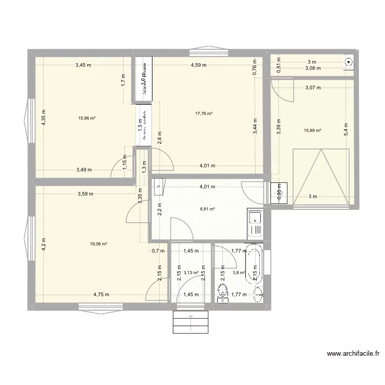 Pr&eacute;b&eacute;. Plan de 7  et 84 m²