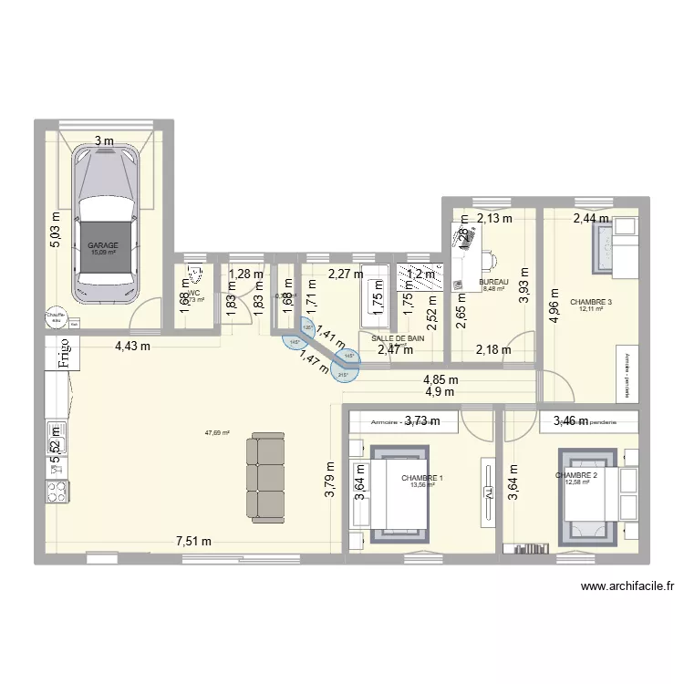 Number 1. Plan de 9  et 120 m²
