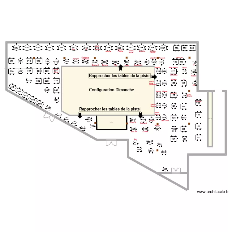 Dancing Dimanche. Plan de 3  et 125 m²