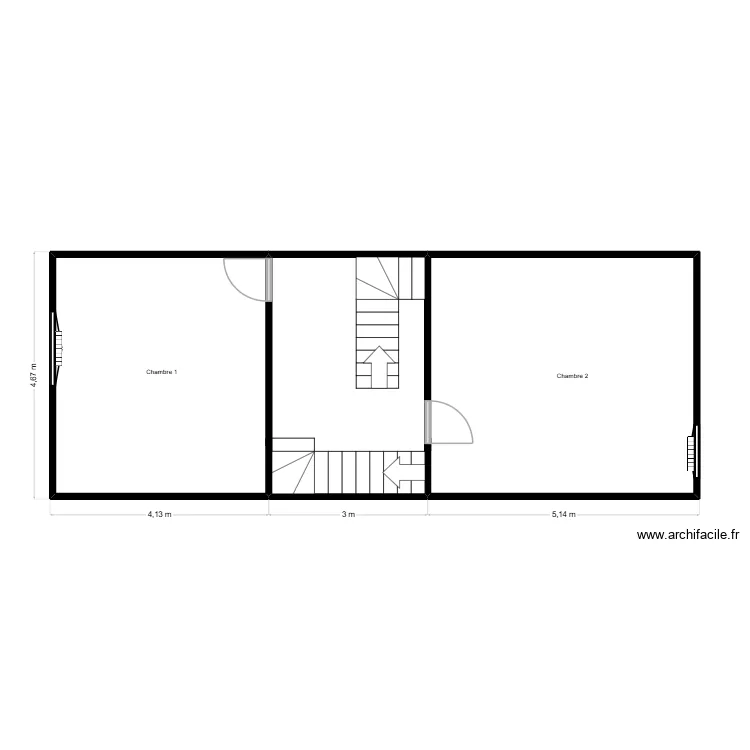 EL BALI R+1 EXISTANT. Plan de 1  et 53 m²