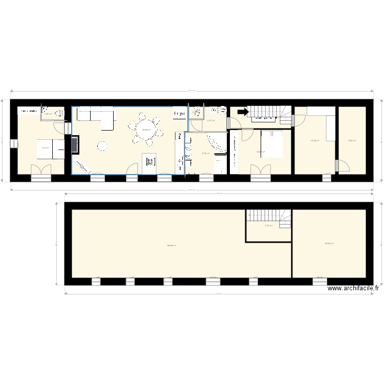  beaudon. Plan de 13 pièces et 214 m2