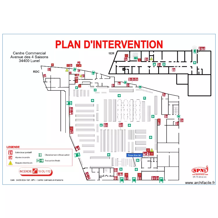 Intermarché évac étage 3. Plan de Intermarché évac étage 3. Plan de