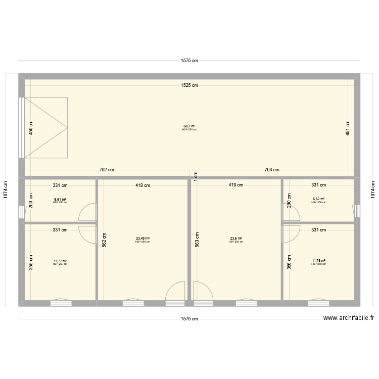 studio . Plan de 7 pièces et 153 m2