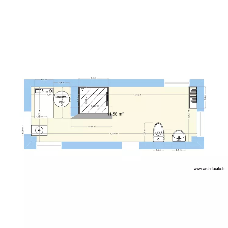 SdB. Plan de 1 et 12 m² SdB. Plan de 1 et 12 m²