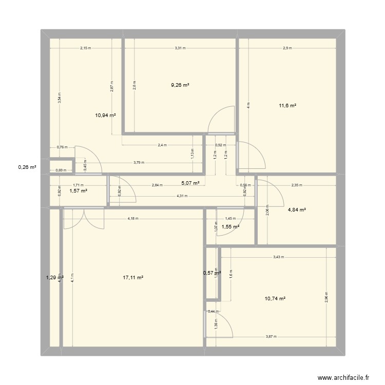 test appartement 2. Plan de 12 pièces et 75 m2