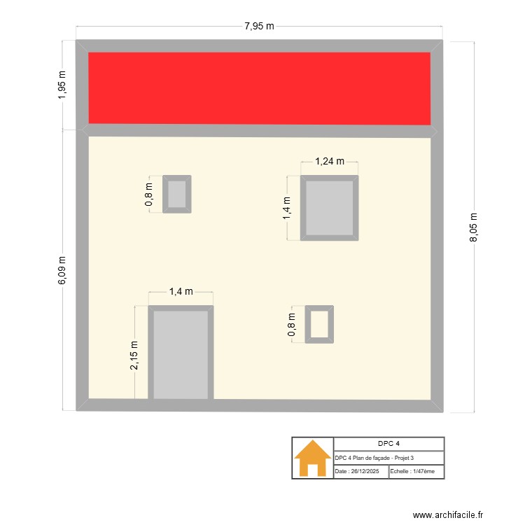 DPC 4 2.3. Plan de 6 pièces et 58 m2