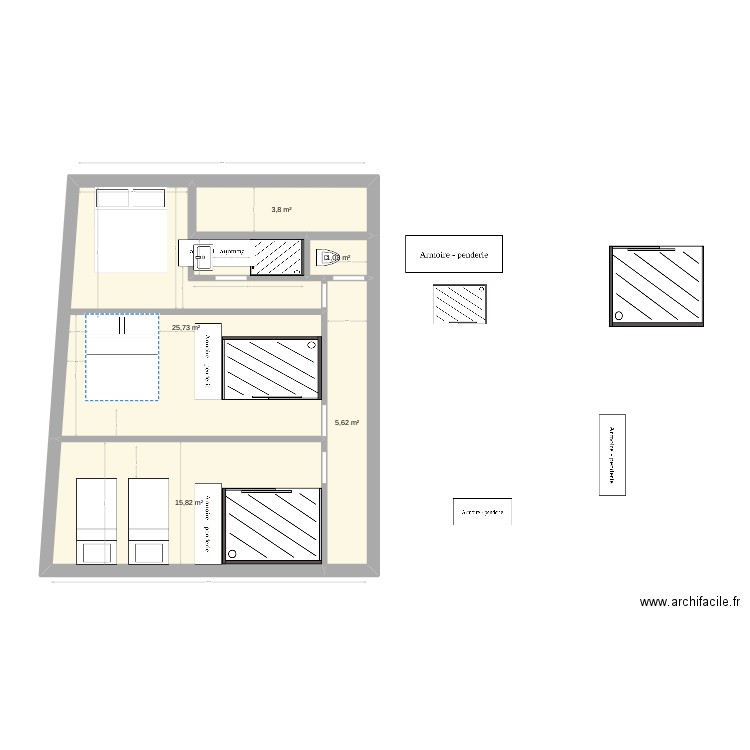 PLAN CHAMBRES JOFFRE 1ER. Plan de 0 pièce et 0 m2
