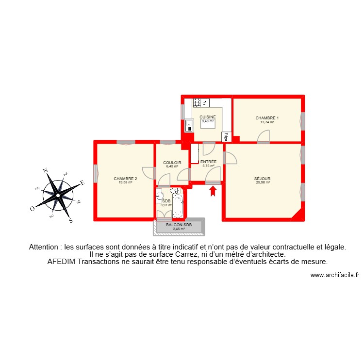 BI12961. Plan de 15 pièces et 134 m2