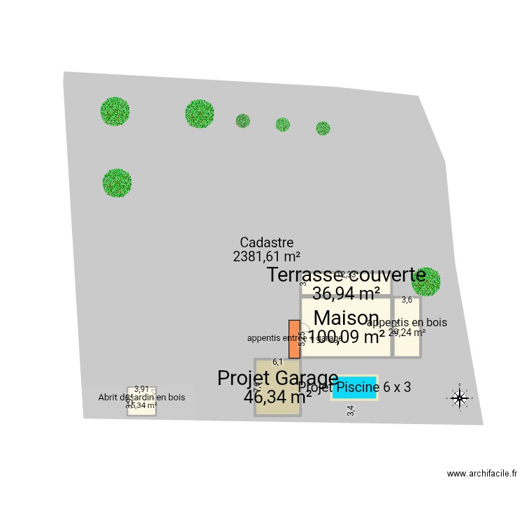 PLAN CADASTRE. Plan de 5 pièces et 228 m2