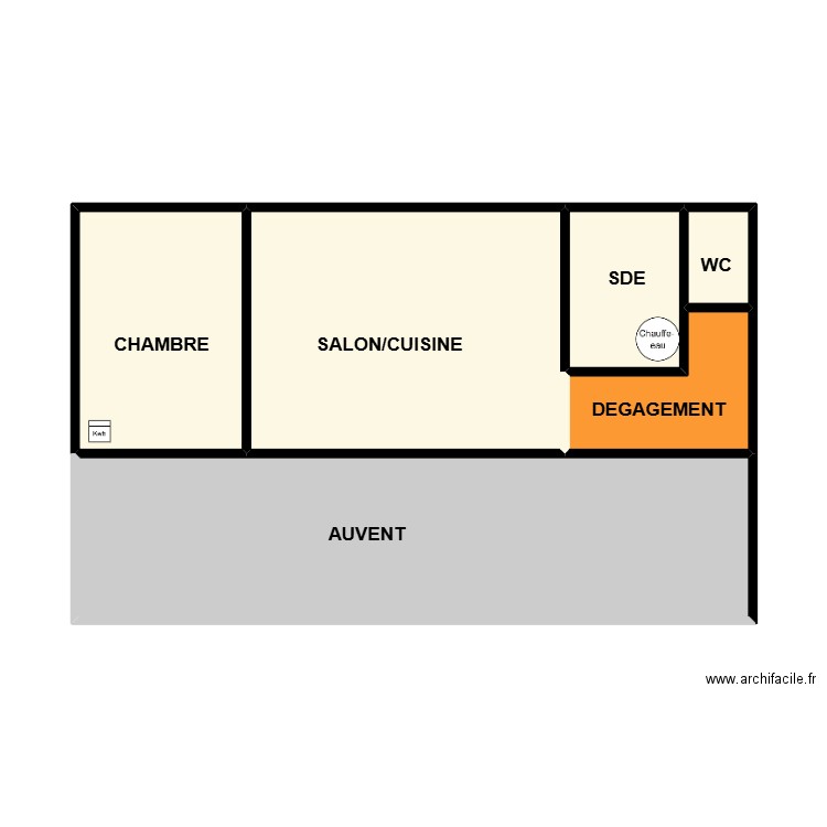 MARCHAND. Plan de 6 pièces et 47 m2