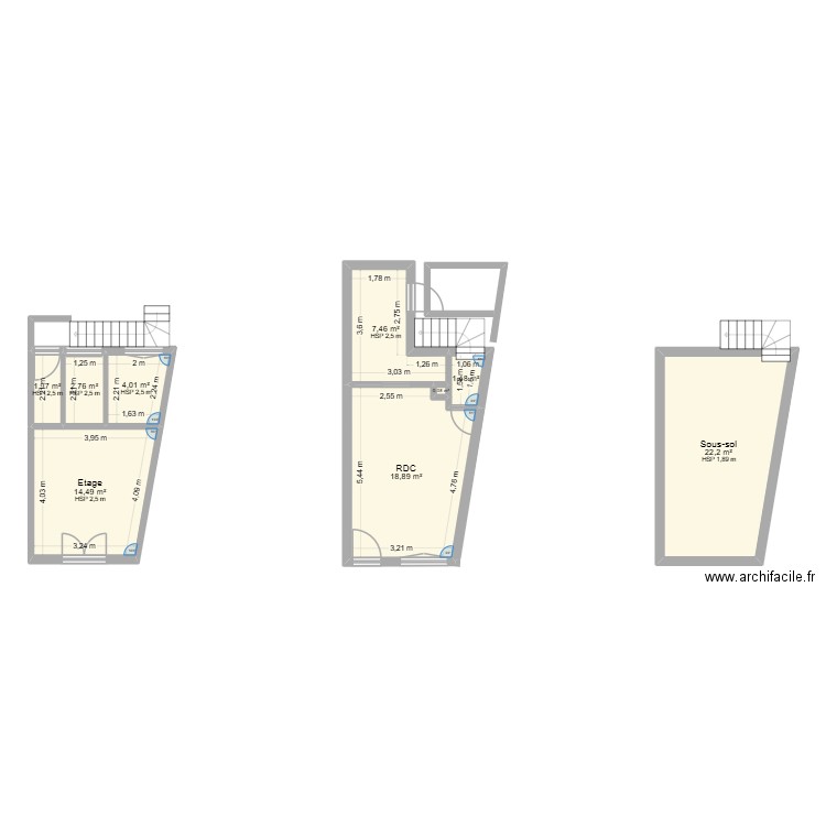 Petit Viet. Plan de 9 pièces et 73 m2
