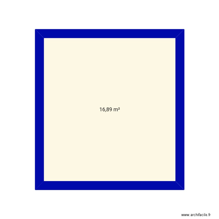 Chambre . Plan de 1 pièce et 17 m2