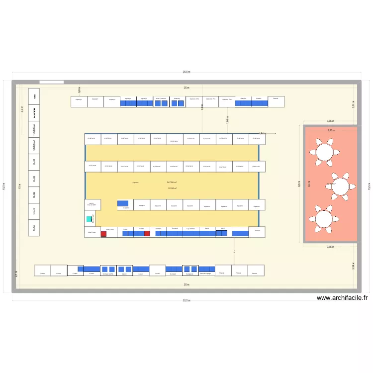 SALLE DE FOUSSIGNAC 25 MOISEAUX. Plan de 