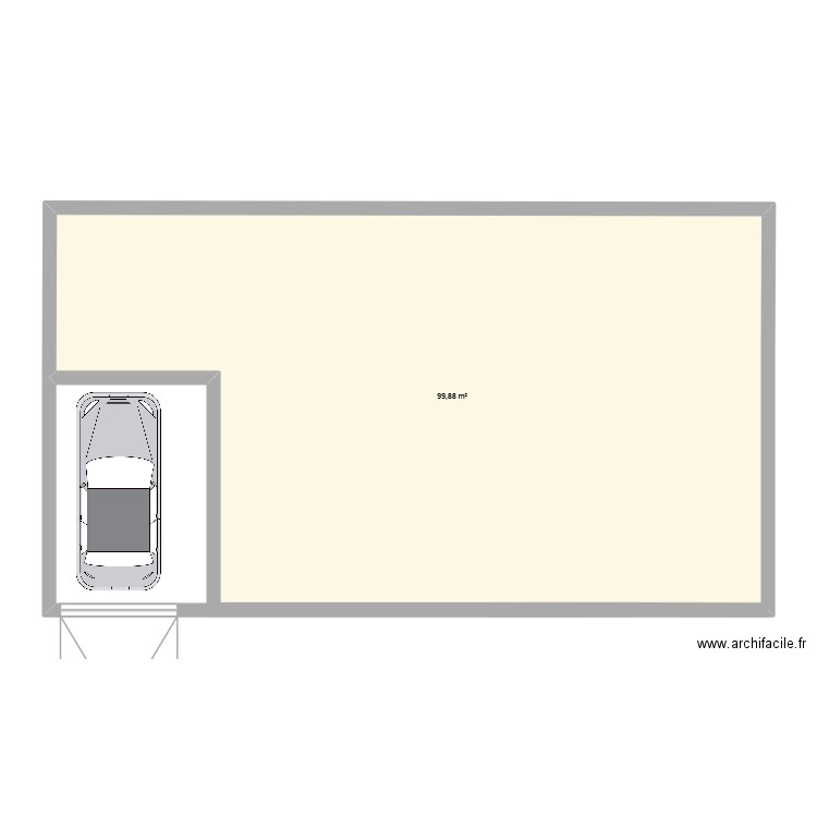 Maison perdu. Plan de 1 pièce et 100 m2