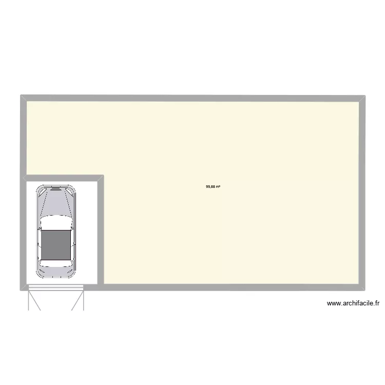 Maison perdu. Plan de 1 pièce et 100 m²