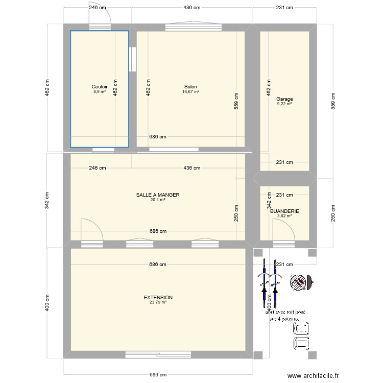 EXTENSION MASSE. Plan de 0 pièce et 0 m2