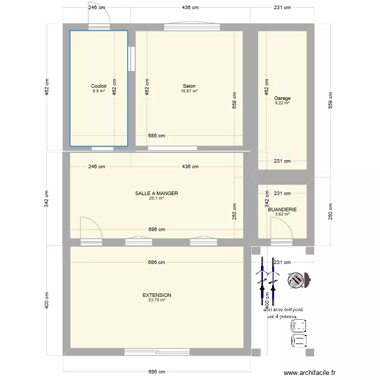 EXTENSION MASSE. Plan de 