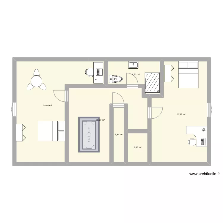 1er étage. Plan de 6 et 86 m² 1er étage. Plan de 6 et 86 m²
